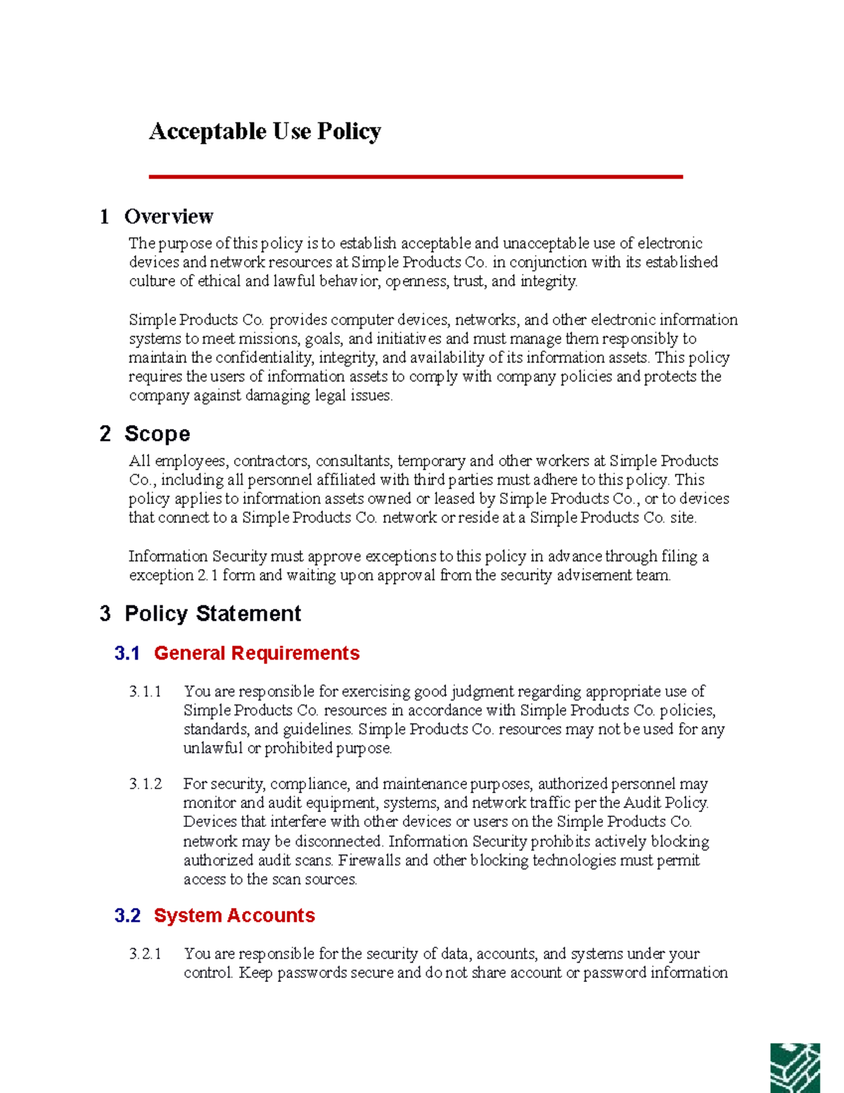 Acceptable Use Policy Notes rjfjfnonfg - Acceptable Use Policy 1 ...