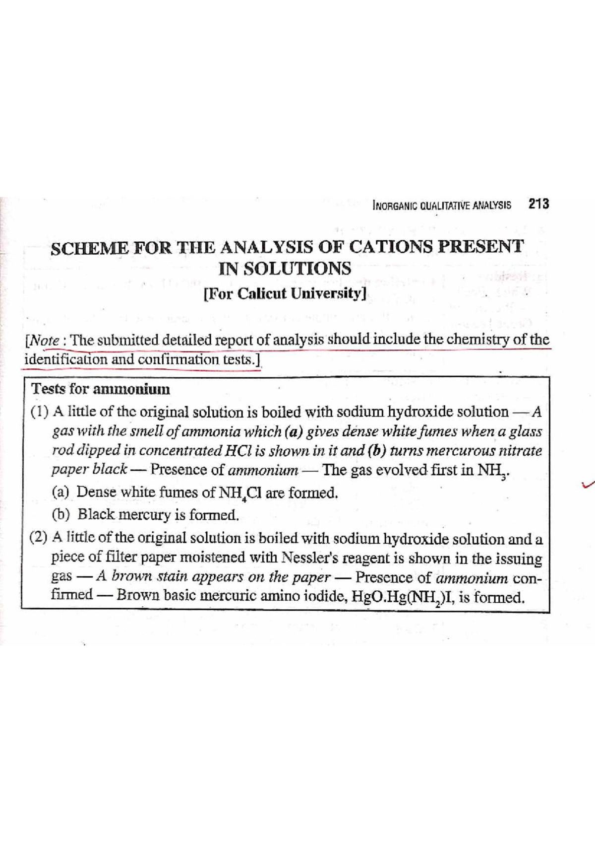 Inorganic Qualitative Analysis 213: Cation Analysis Scheme - Studocu