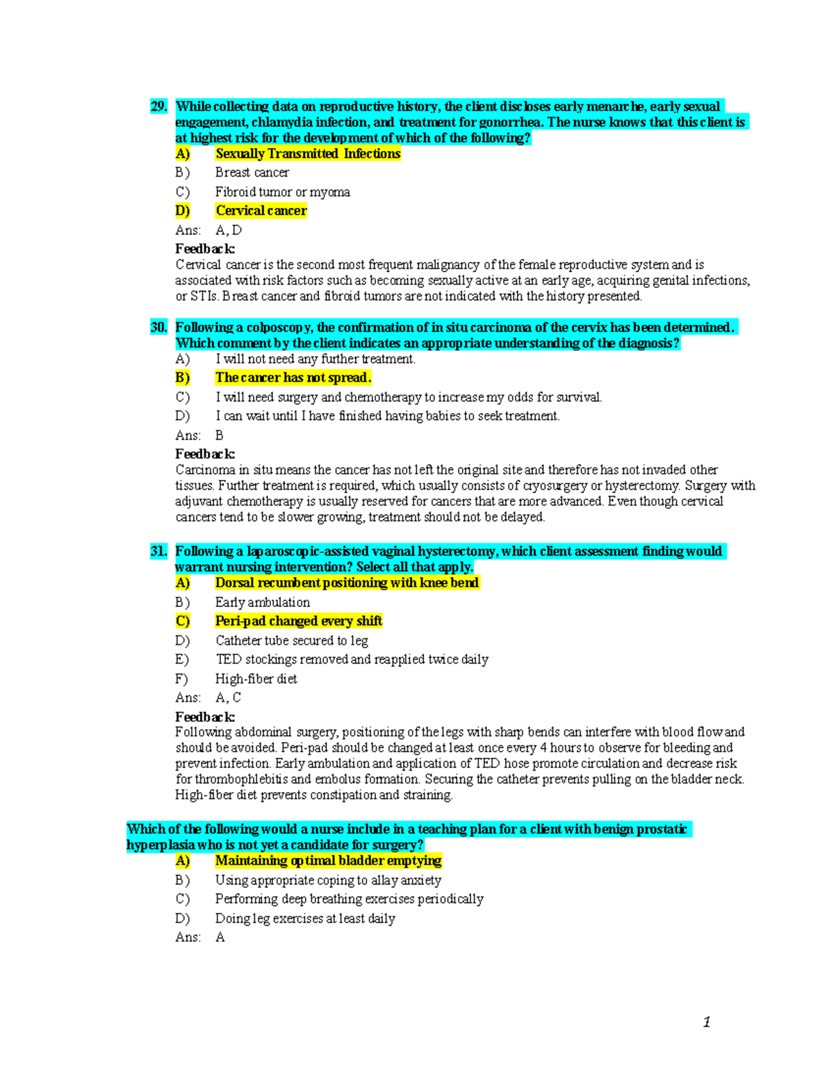 Medsurg Final Exam Review: Key Concepts & Questions - Studocu