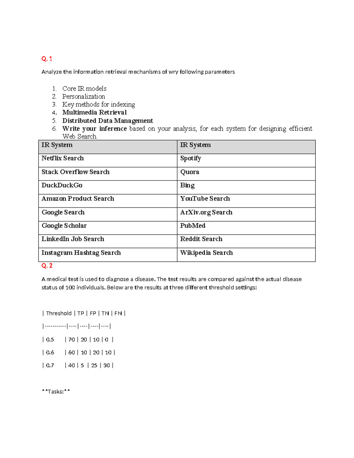 IR Practice Questions: Analyzing Information Retrieval Mechanisms and ...