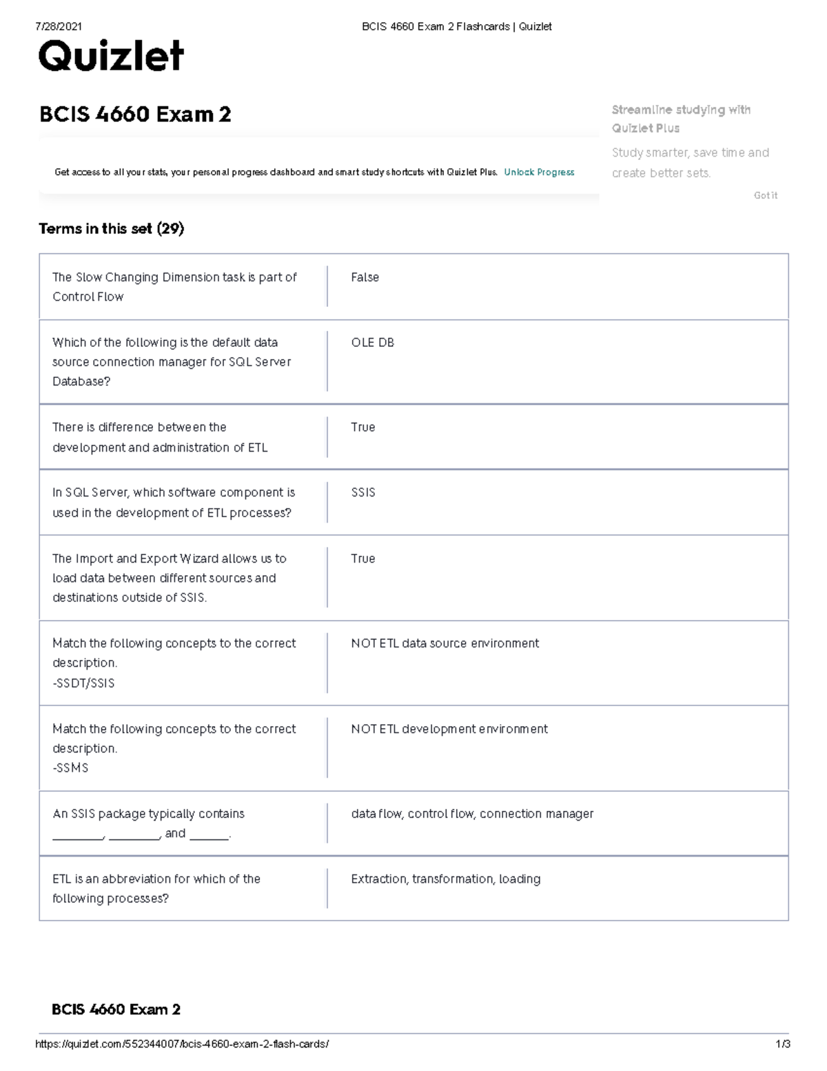 BCIS 4660 Midterm Exam 2 Flashcards Study Guide on Quizlet - Studocu