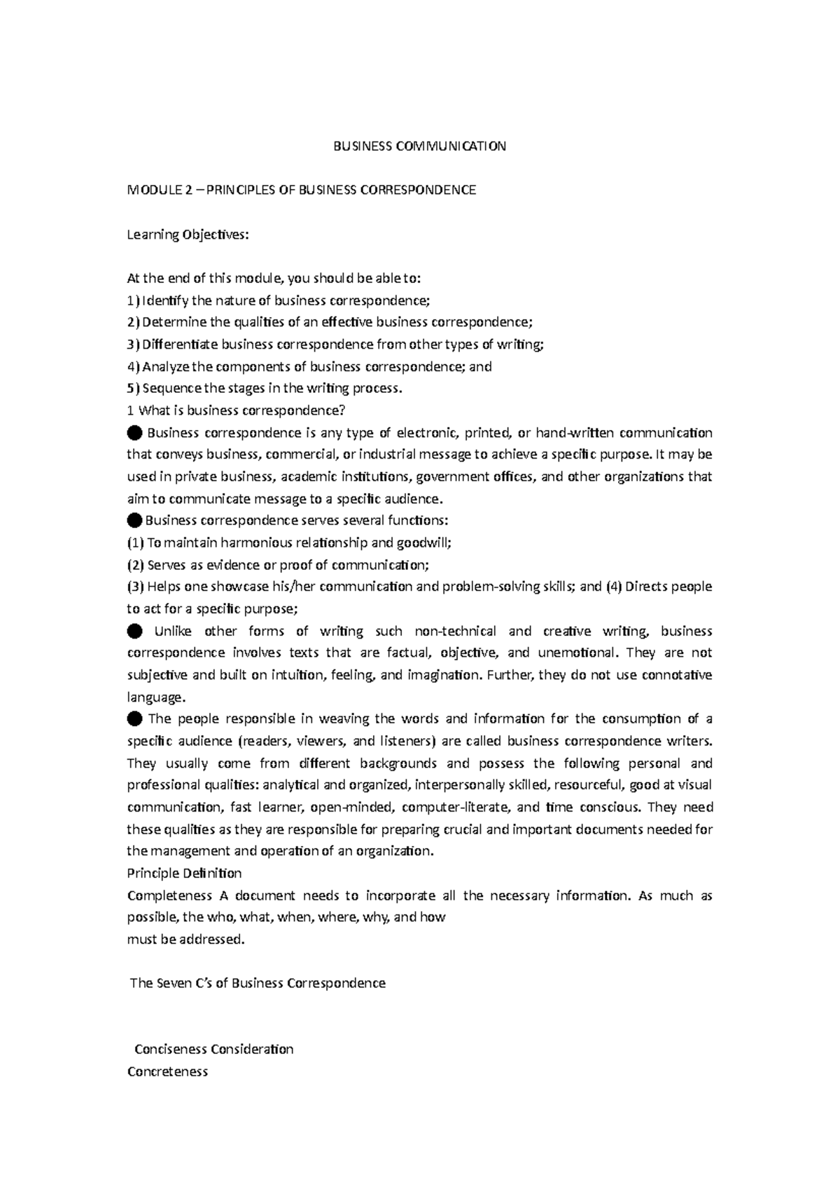 Business Communication (BUS COMM) - Principles of Business ...