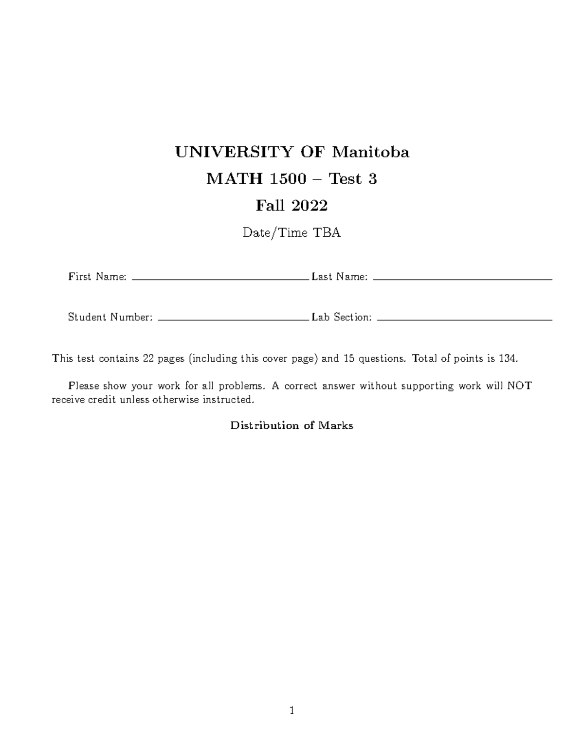 Math 1500 Test 3 Solutions - Fall 2022 Exam Answers - Studocu