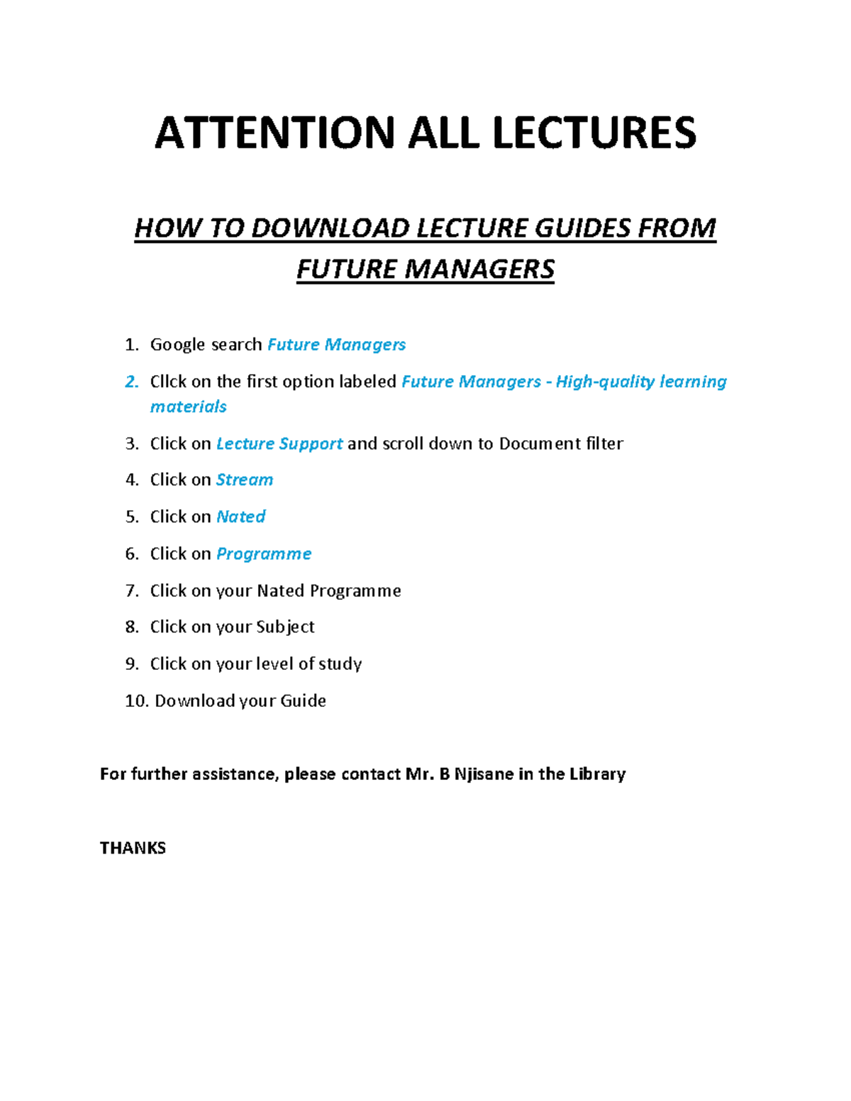 Facilitator & Study Guides - ATTENTION ALL LECTURES HOW TO DOWNLOAD ...