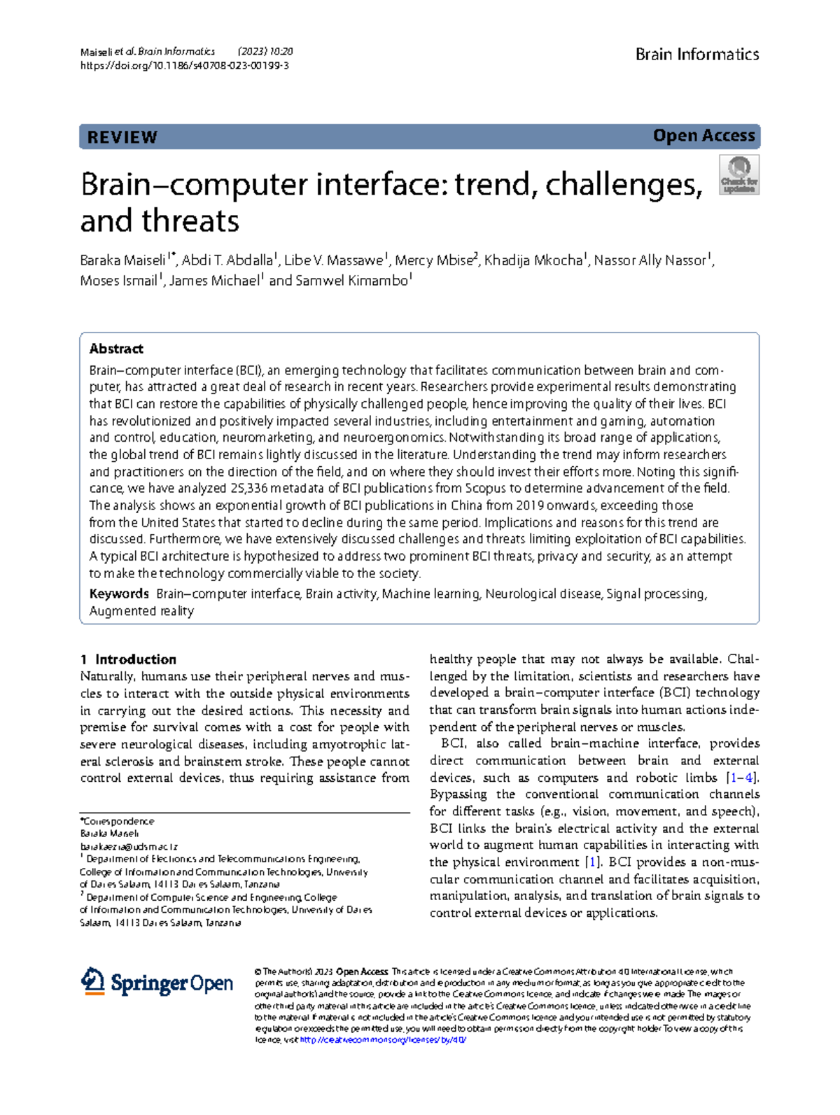S40708 2023 Brain-Computer Interface Review: Trends, Challenges, and ...