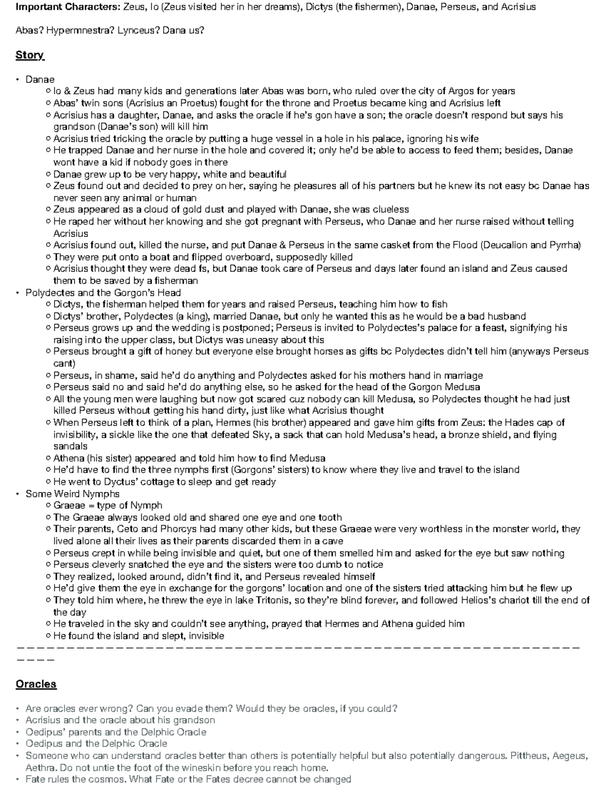 02-24 Danaë - Greek Mythology Lecture Notes on Perseus and Oracles ...