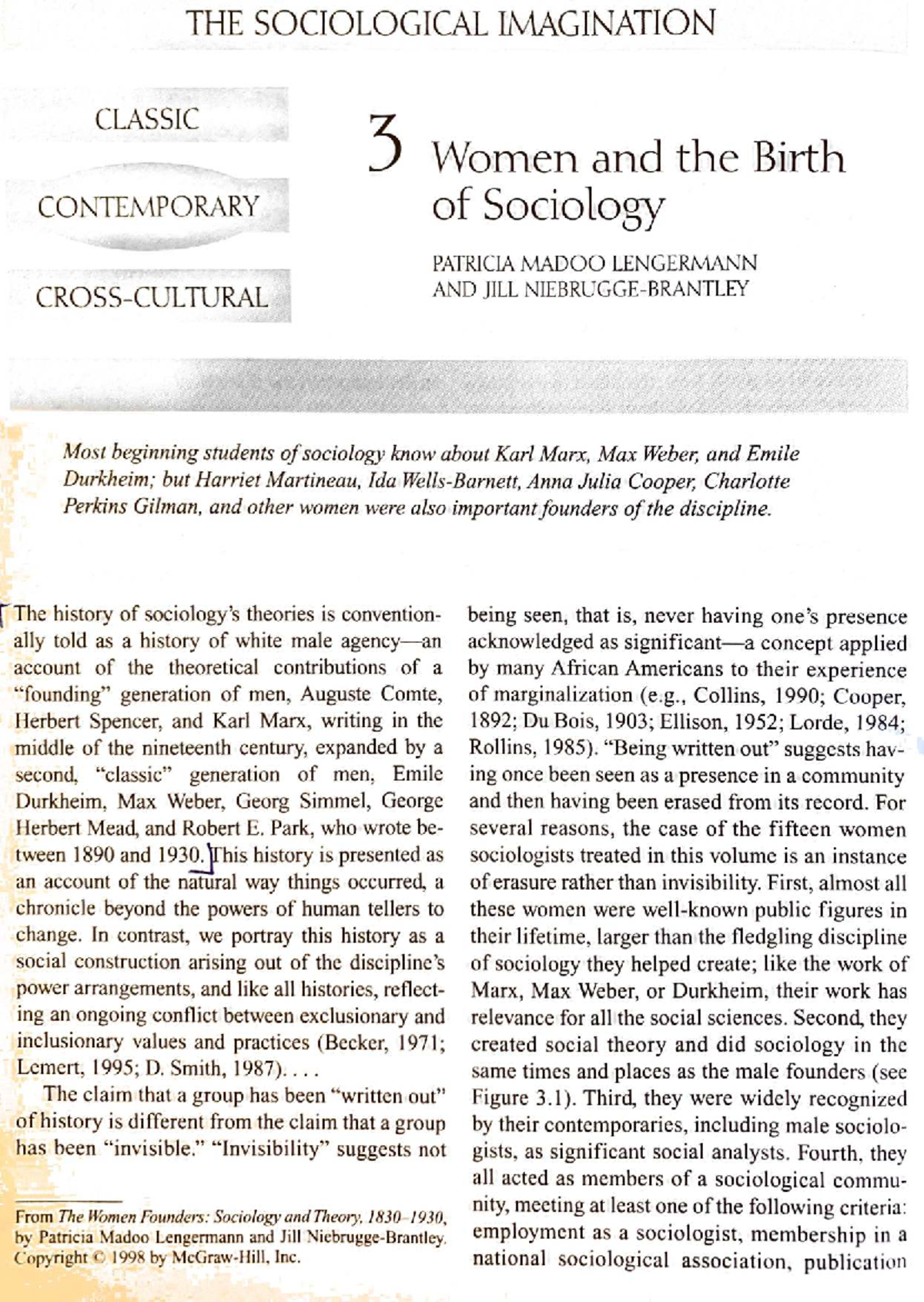 Final Exam Review Notes for Course Code 101: Women in Sociology - Studocu