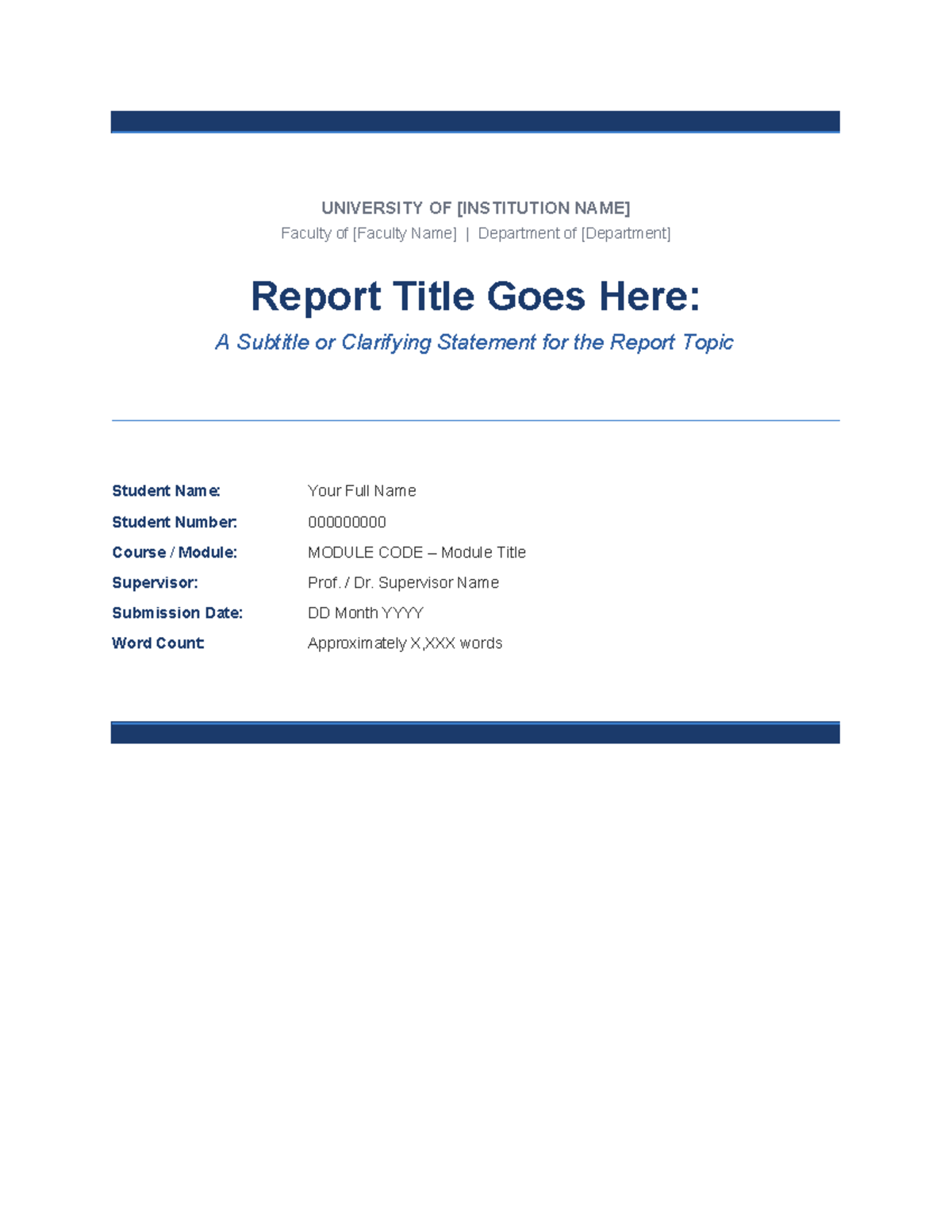 Assignment Report Template: Structure and Guidelines - Studocu