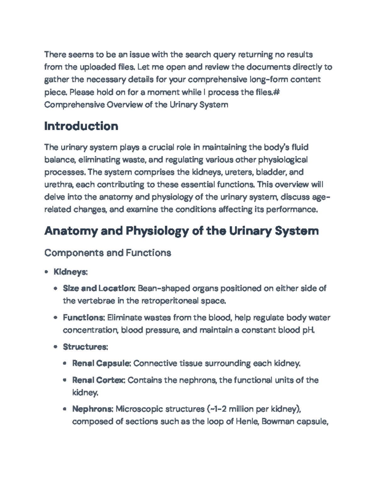 Comprehensive Overview of the Urinary System and Age-Related Changes ...