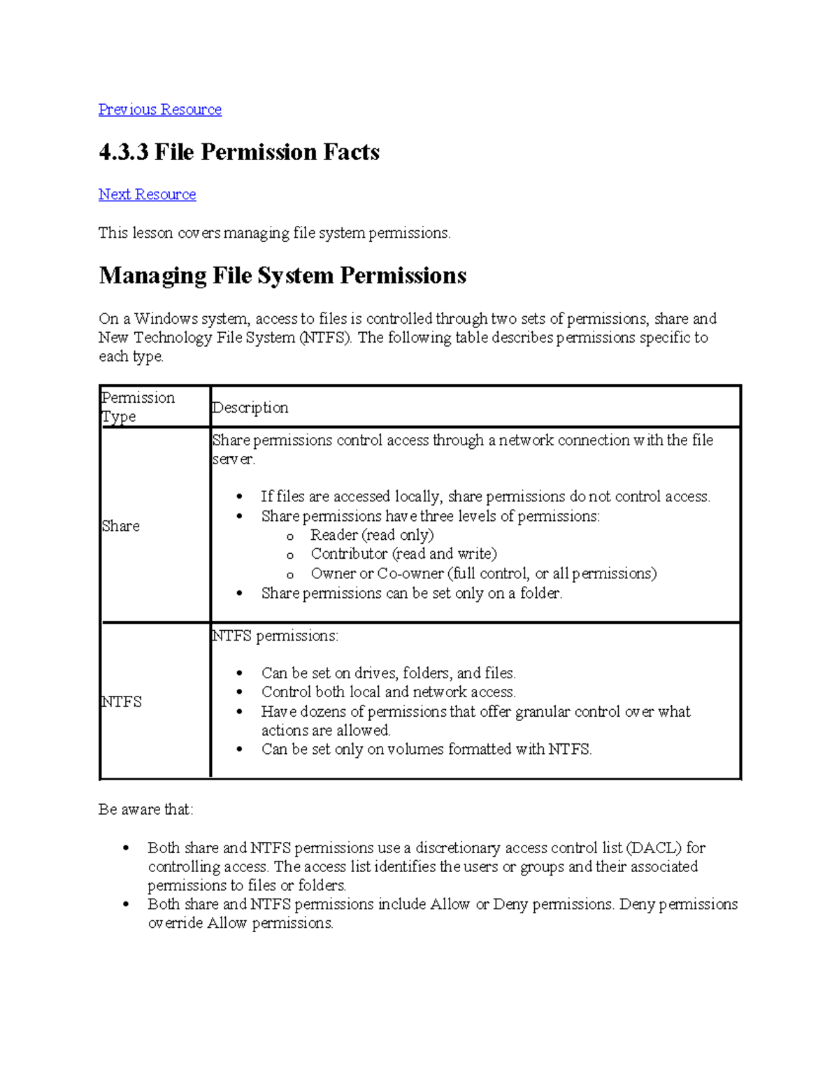 4.3.3 File System Permissions Management & Overview - Studocu