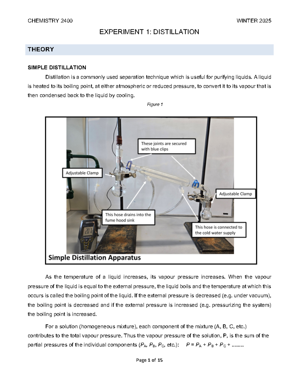 Filled in experiment 1 - Lab 1 - CHEMISTRY 2400 WINTER 2025 EXPERIMENT ...