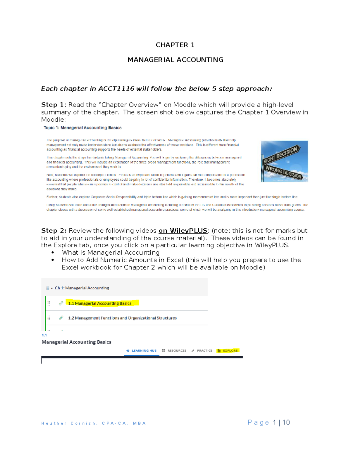 ACCT 1116 Managerial Accounting Chapter 1 Overview and Notes - Studocu