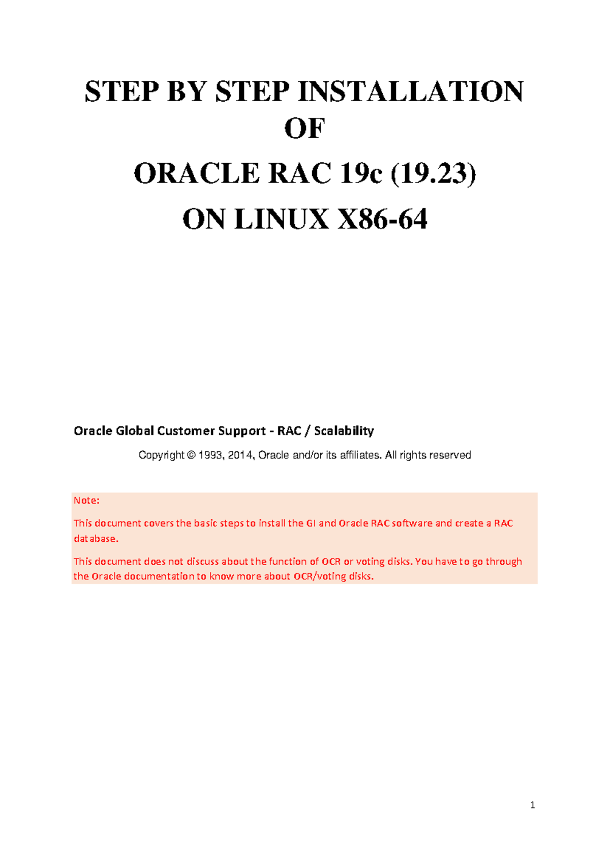 Step-by-Step Guide to Install Oracle RAC 19c on Linux x86-64 - Studocu