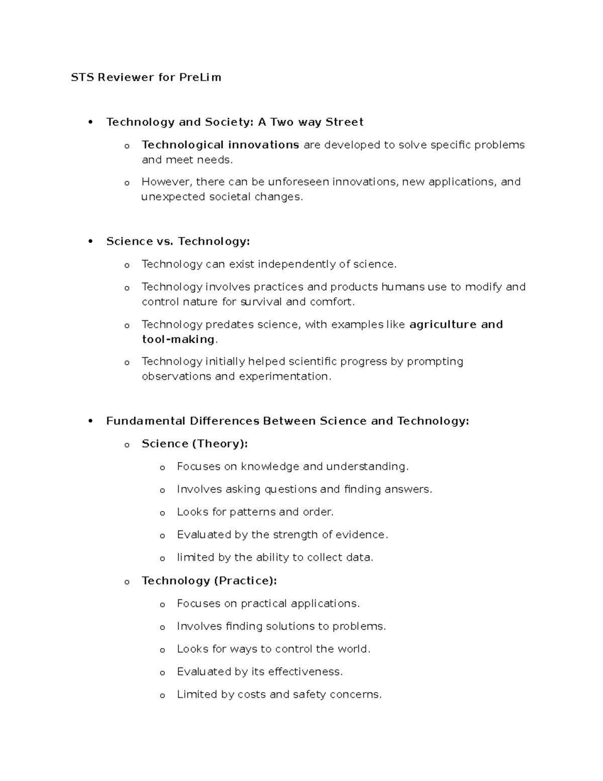 STS 101: Comprehensive Reviewer for Prelims on Technology and Society ...