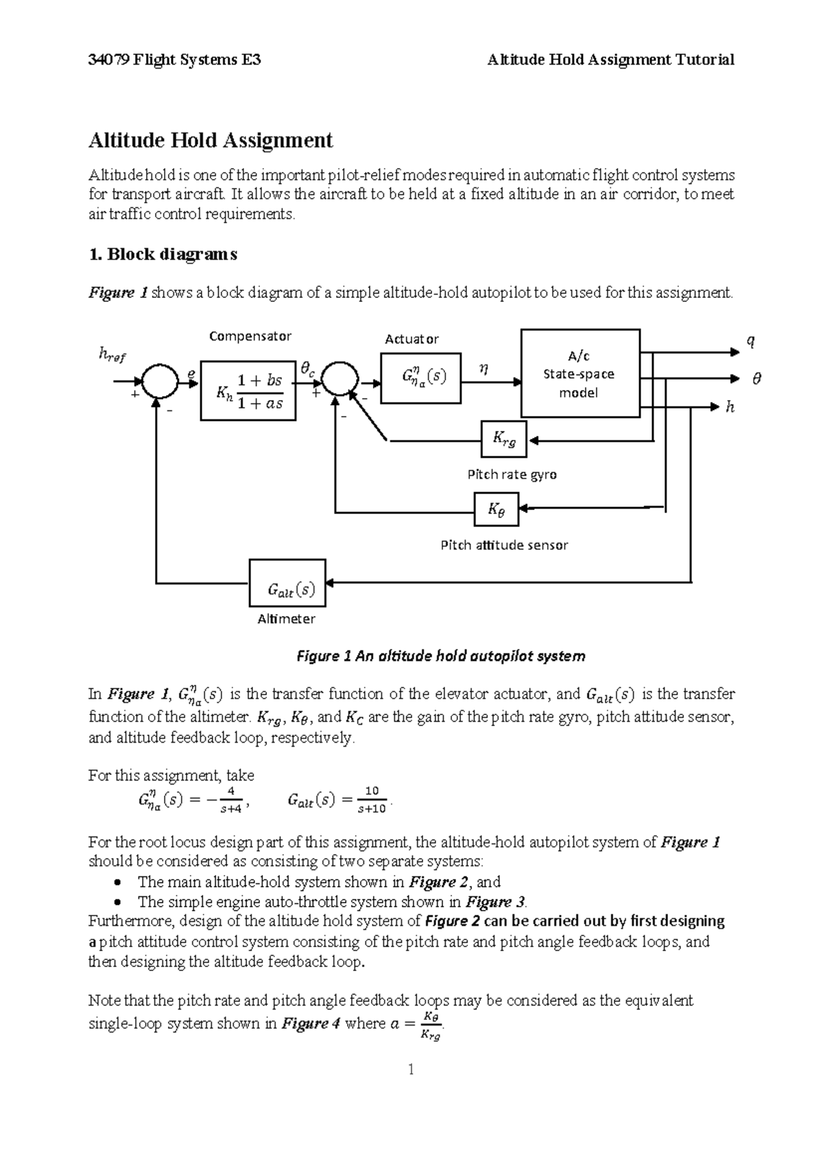 34079 Altitude Hold Autopilot Design Tutorial and Procedure - Studocu