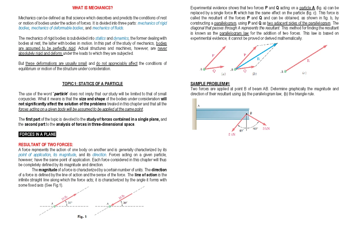 ES 202: Statics of Rigid Bodies - Assignment 3 Problems Overview - Studocu