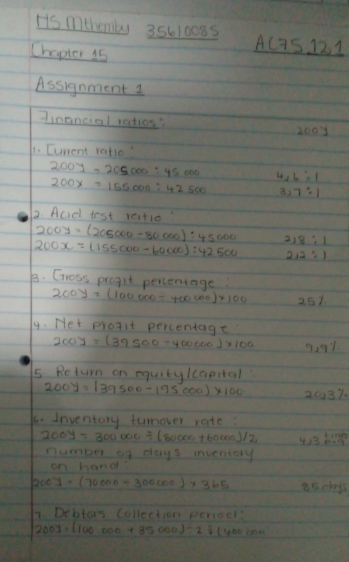 Chapter 15 Homework - ACFS111 - NS M therghy ( SO N e Nnciecy Luent oy ...