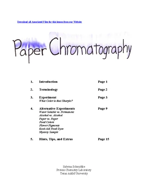 Paper Chromatography - Study Notes & Assignments - Studocu