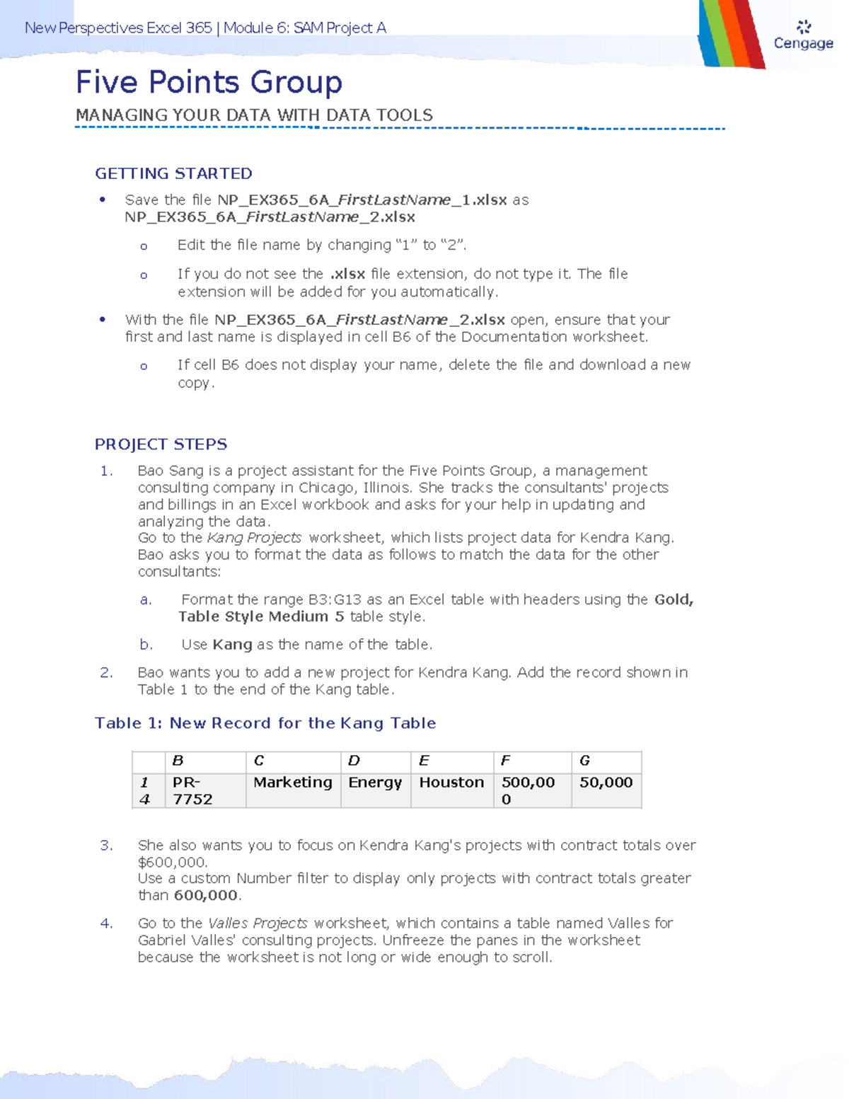 New Perspectives Excel 365 Module 6: SAM Project A Instructions - Studocu