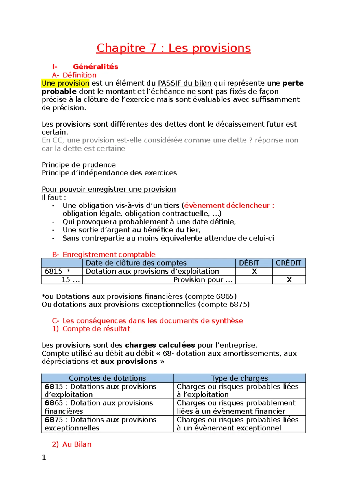 Comptabilité Approfondie CC1 : Notes sur Chapitres 1, 2 et 3 - Studocu
