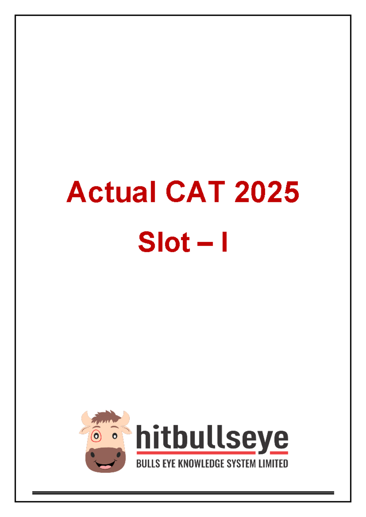 Actual CAT 2025 Slot I Verbal Ability and Reading Comprehension - Studocu