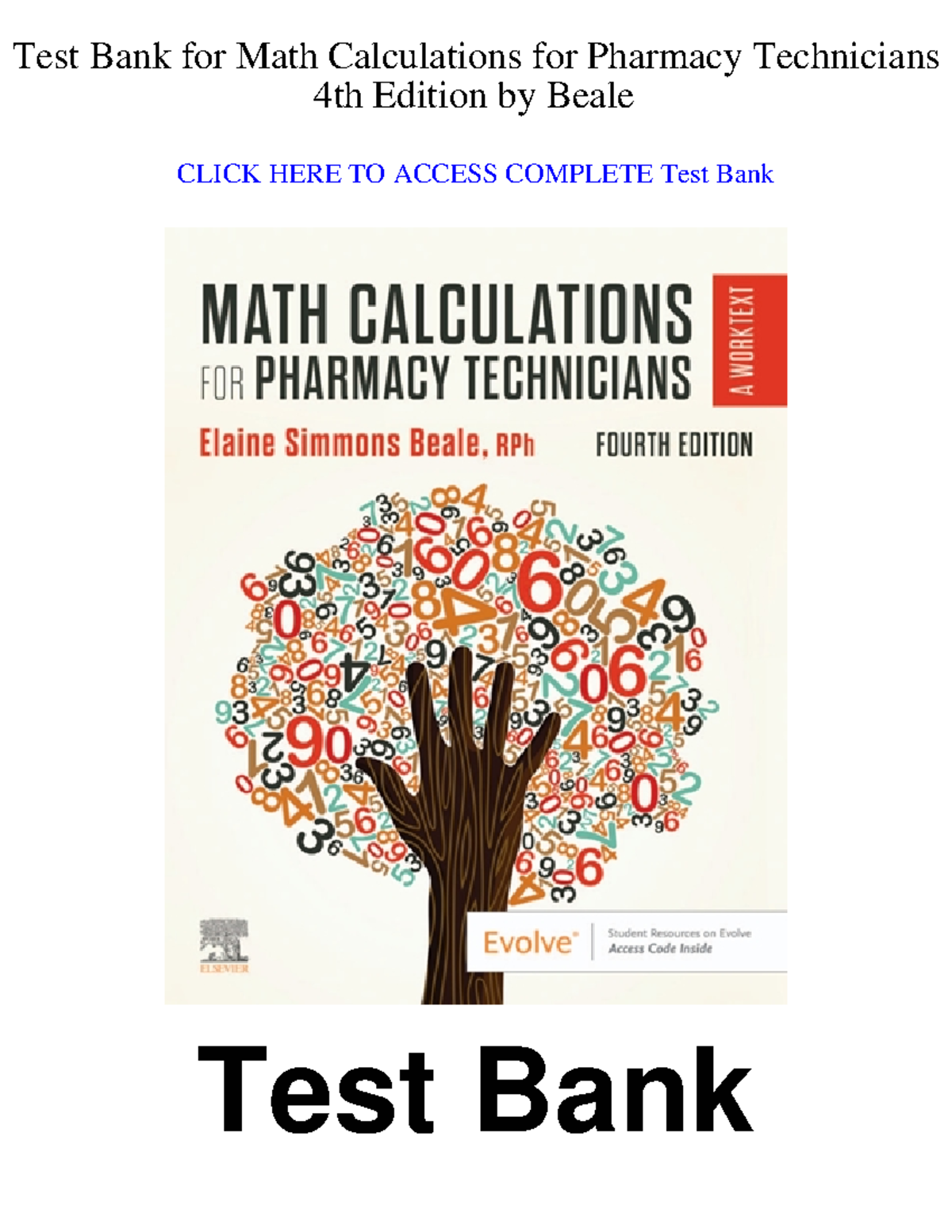 Test Bank for Math Calculations in Pharmacy Tech (4th Ed) - Chapter 02 ...