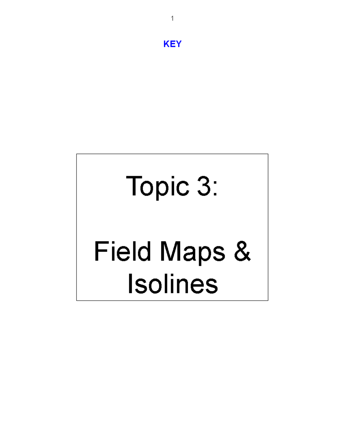 Field Maps & Isolines Notes Key for Earth Science (ES 2024) - KEY Topic ...