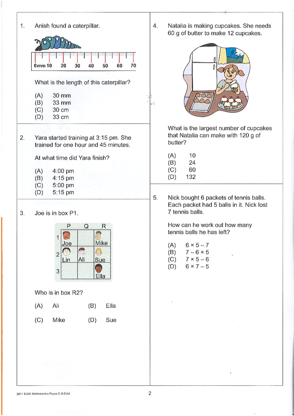 ICAS 2010 - Mathematics Past Paper C EAA - Studocu