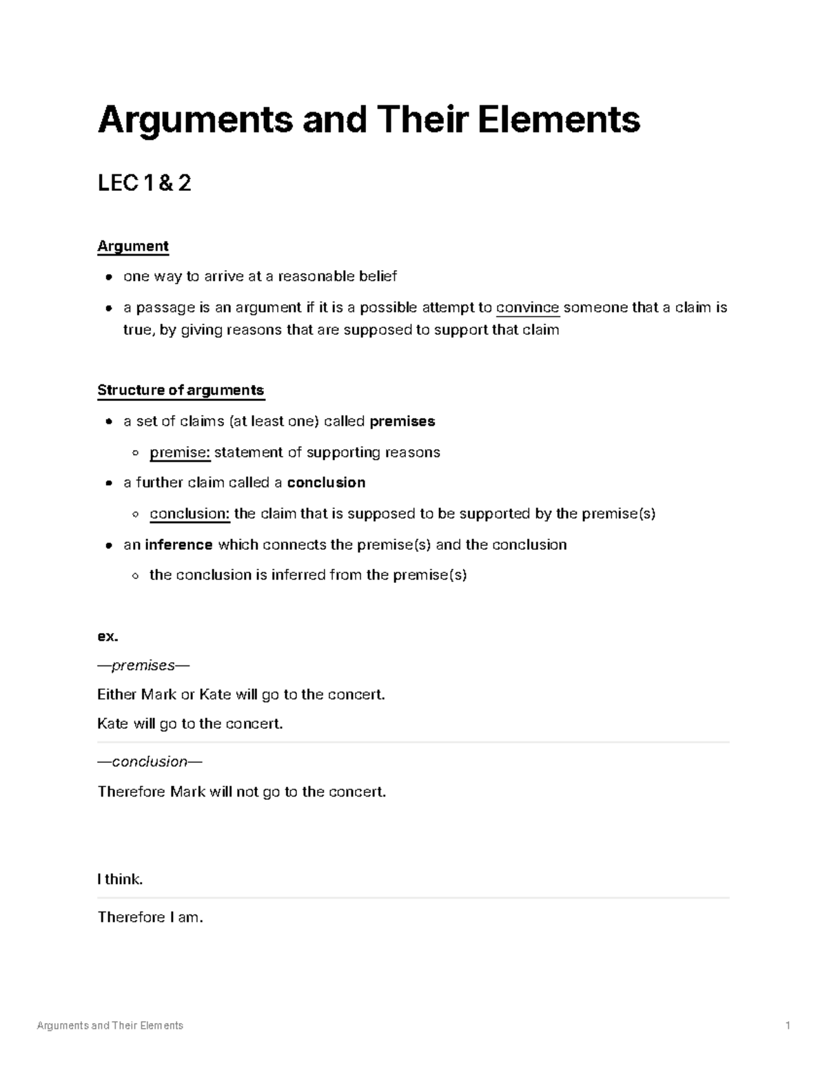 Arguments & Their Elements LEC 1: Understanding Structure & Inference ...