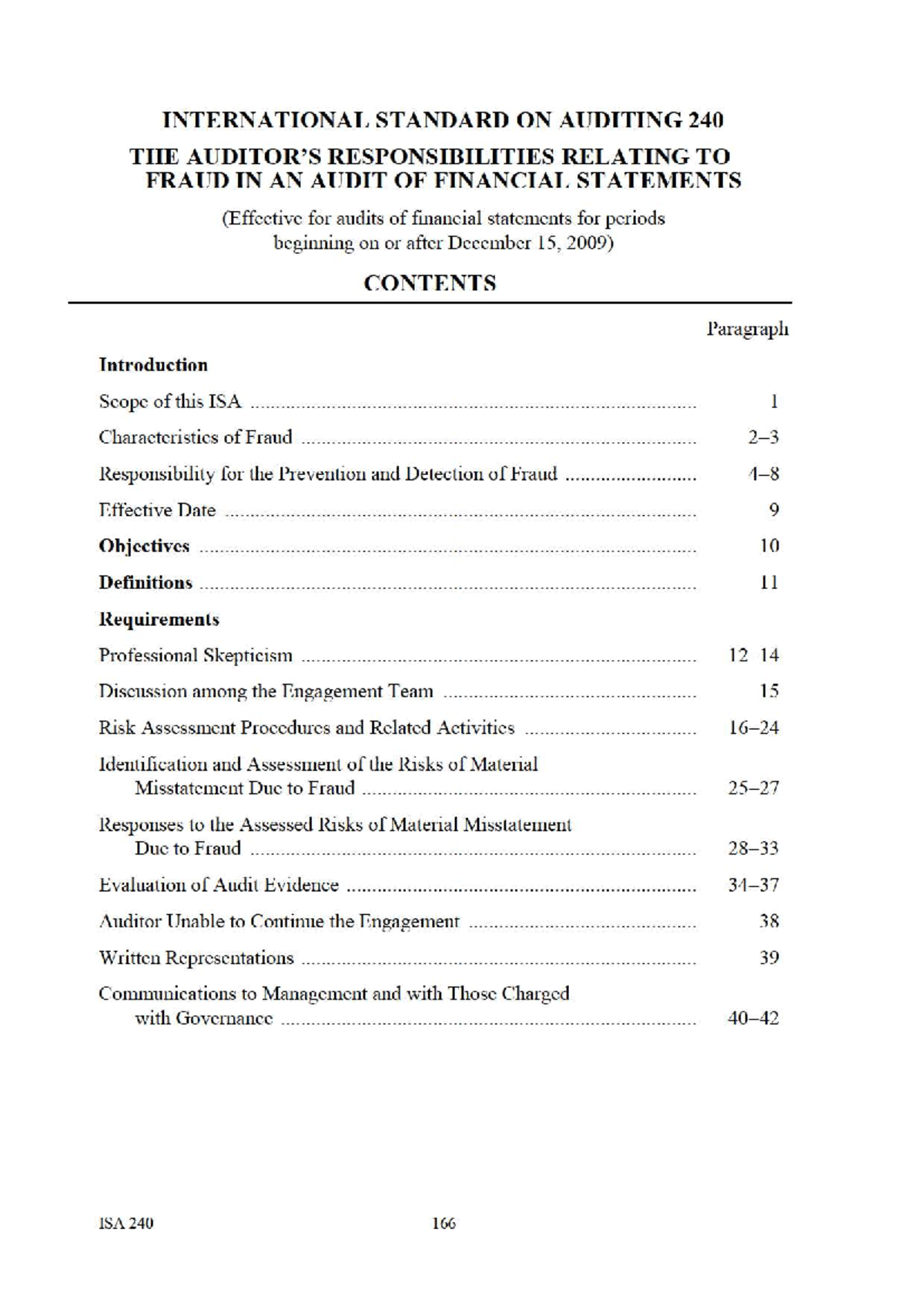 ISA 240: Responsibilities Relating to Fraud in Financial Statement ...