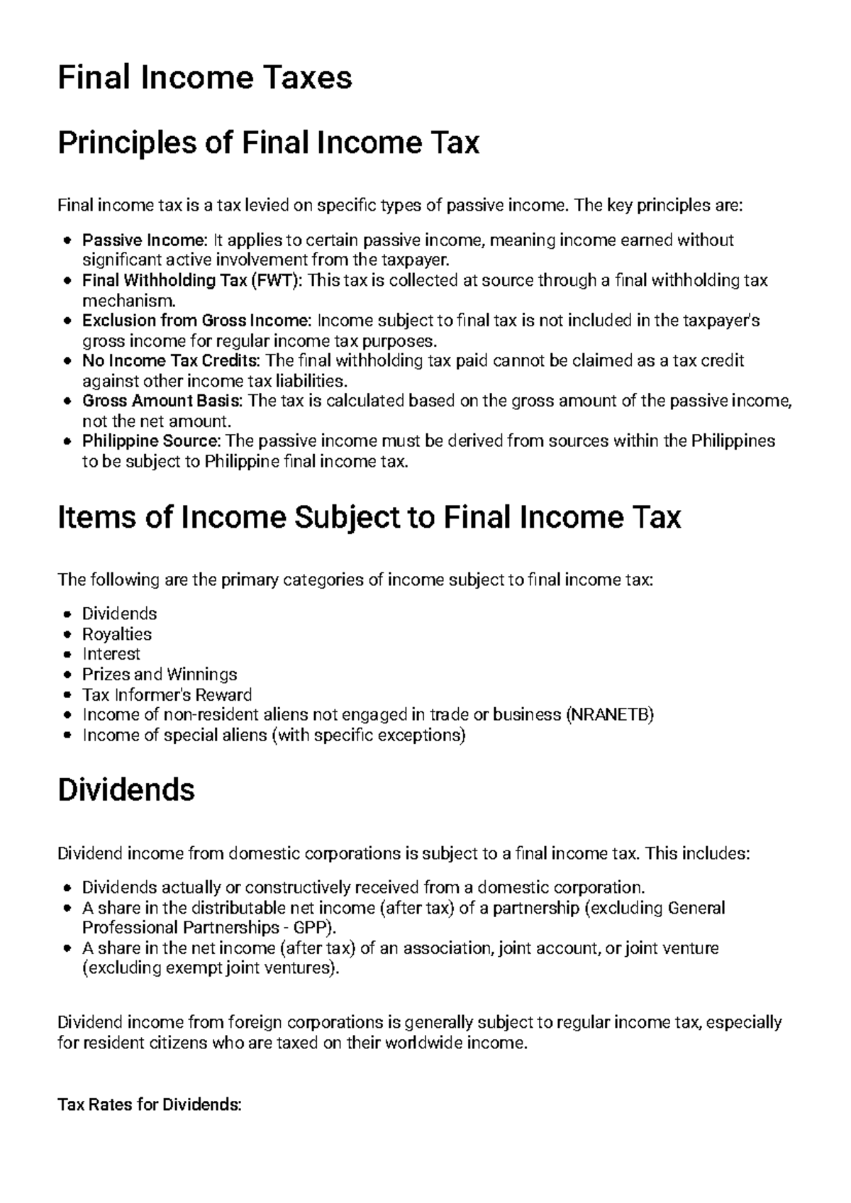 Final Exam Study Guide: Principles of Final Income Tax (WEEK05) - Studocu