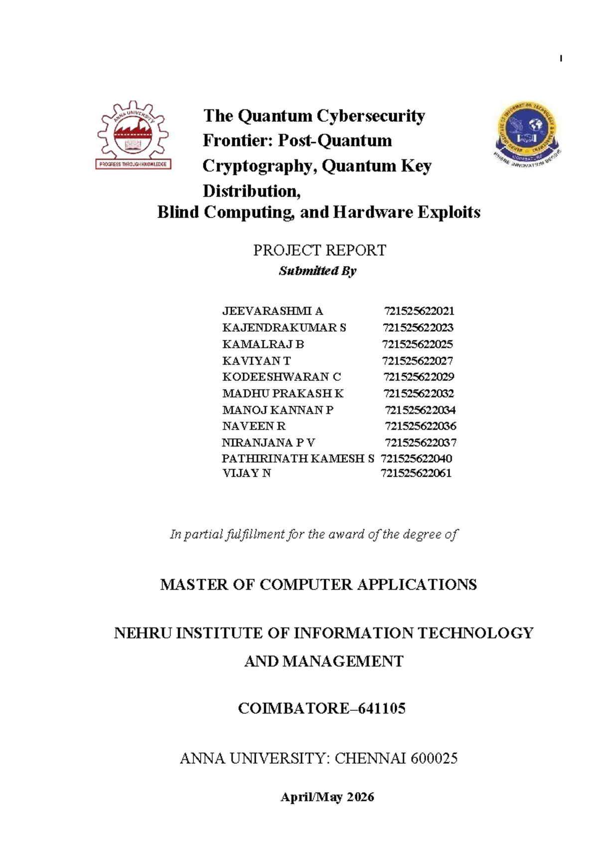Quantum Cybersecurity: A Comprehensive Study on QKD and PQC - PROJECT ...