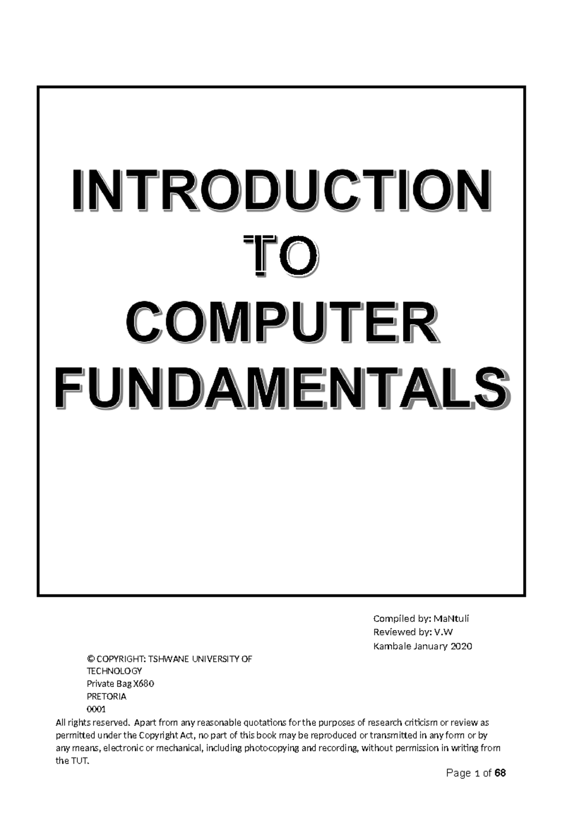 CF Chapter Notes - Introduction to Computer Tools and Systems - Studocu