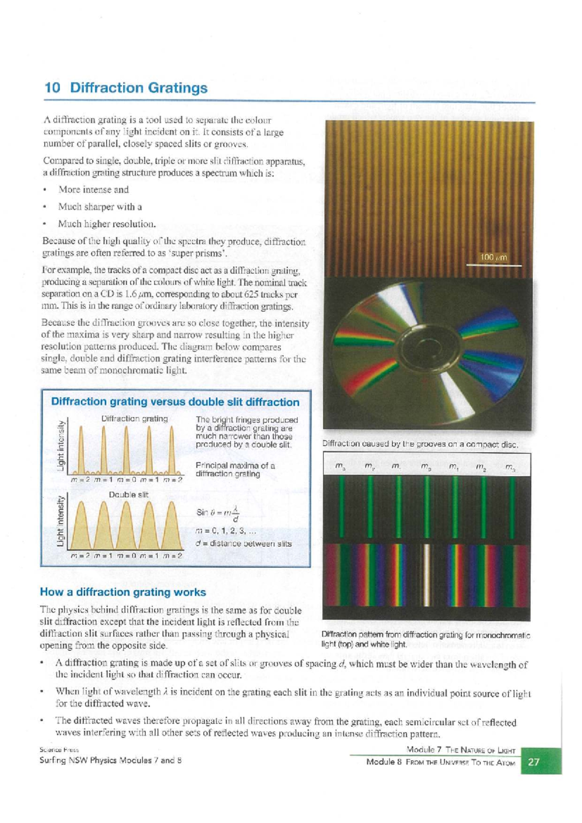 5b. Diffraction Grating & Further Diffraction WS Analysis - Studocu