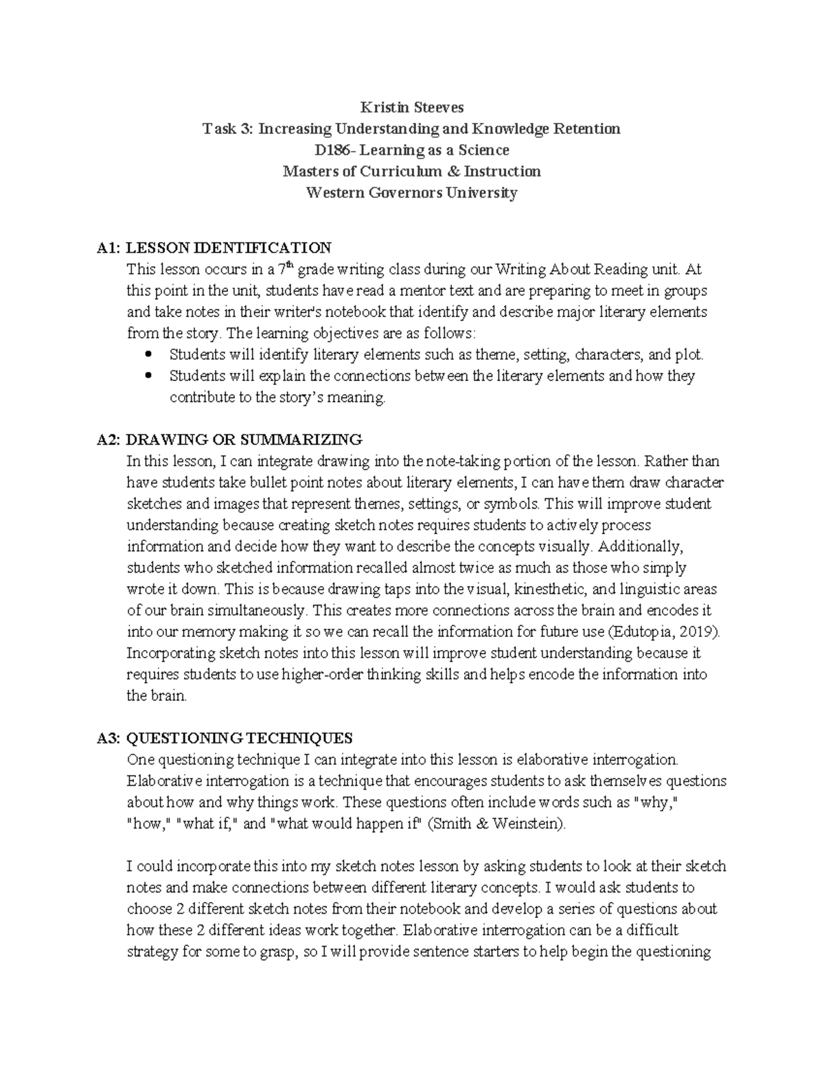 D629 - Task 2: Comprehensive Professional Growth Plan for Educators ...