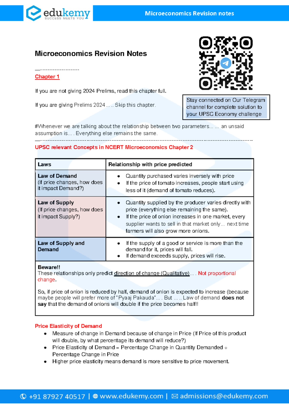 Microeconomics Revision note - Microeconomics Revision Notes —- Chapter ...