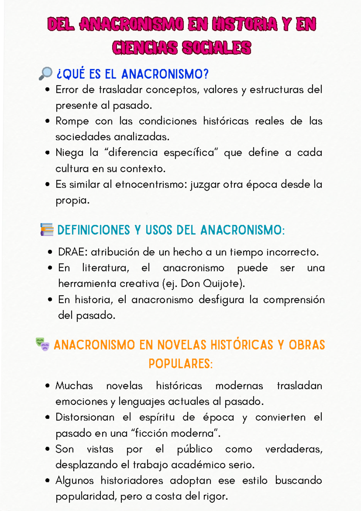 Análisis del Anacronismo en Historia y Ciencias Sociales: Conceptos y ...