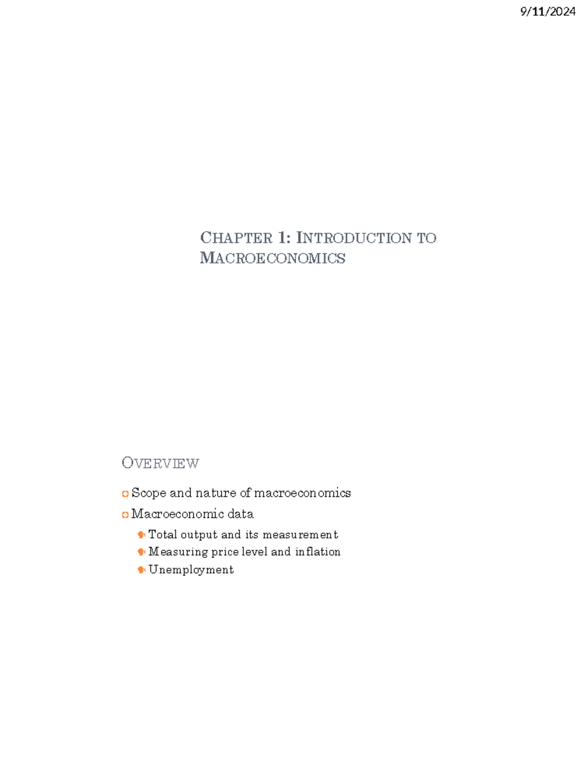 CHAPTER 1: MACROECONOMICS OVERVIEW (ECON 101) - Studocu
