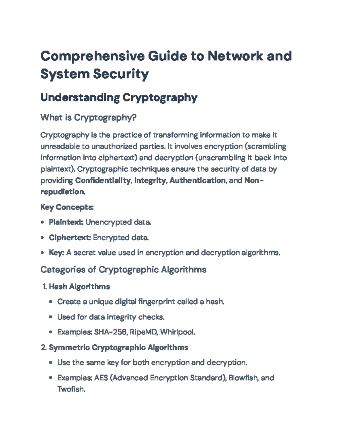 Comprehensive Overview of Network Security & Cryptography Techniques ...