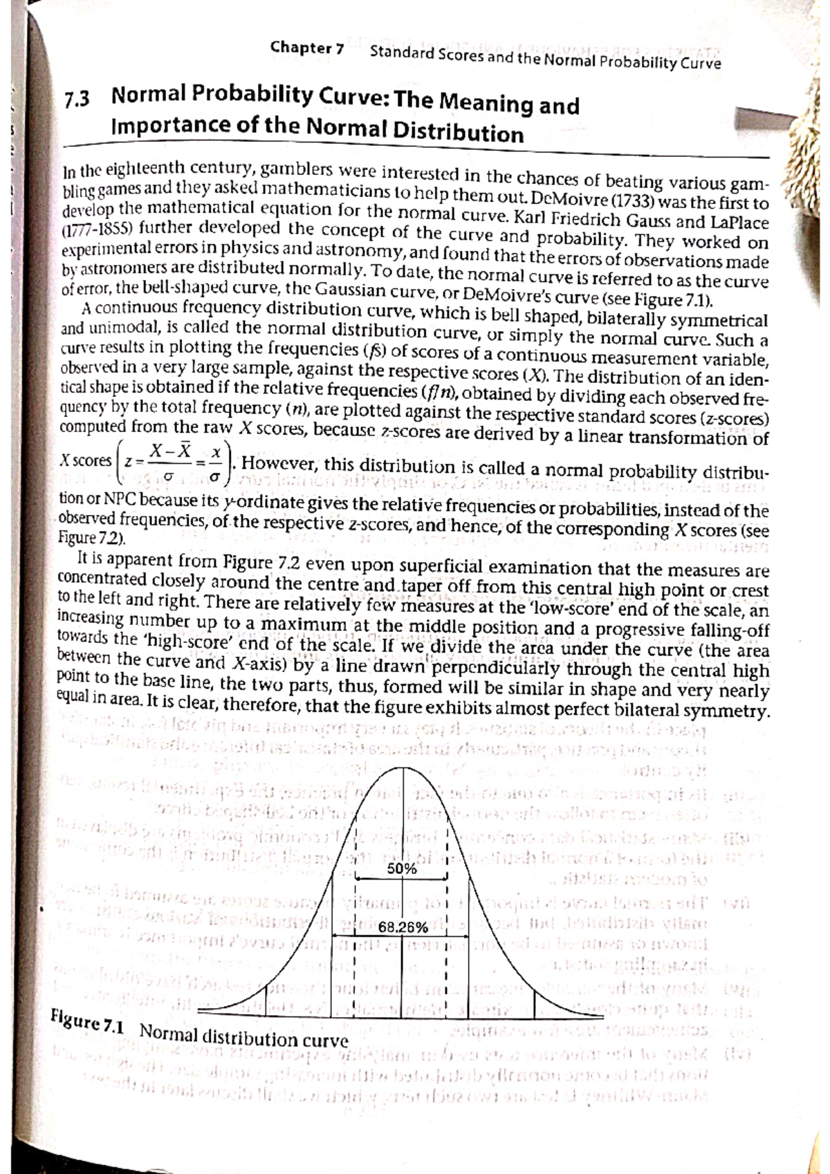 Chapter 7: Standard Scores & Normal Probability Curve (PSY 101) - Studocu