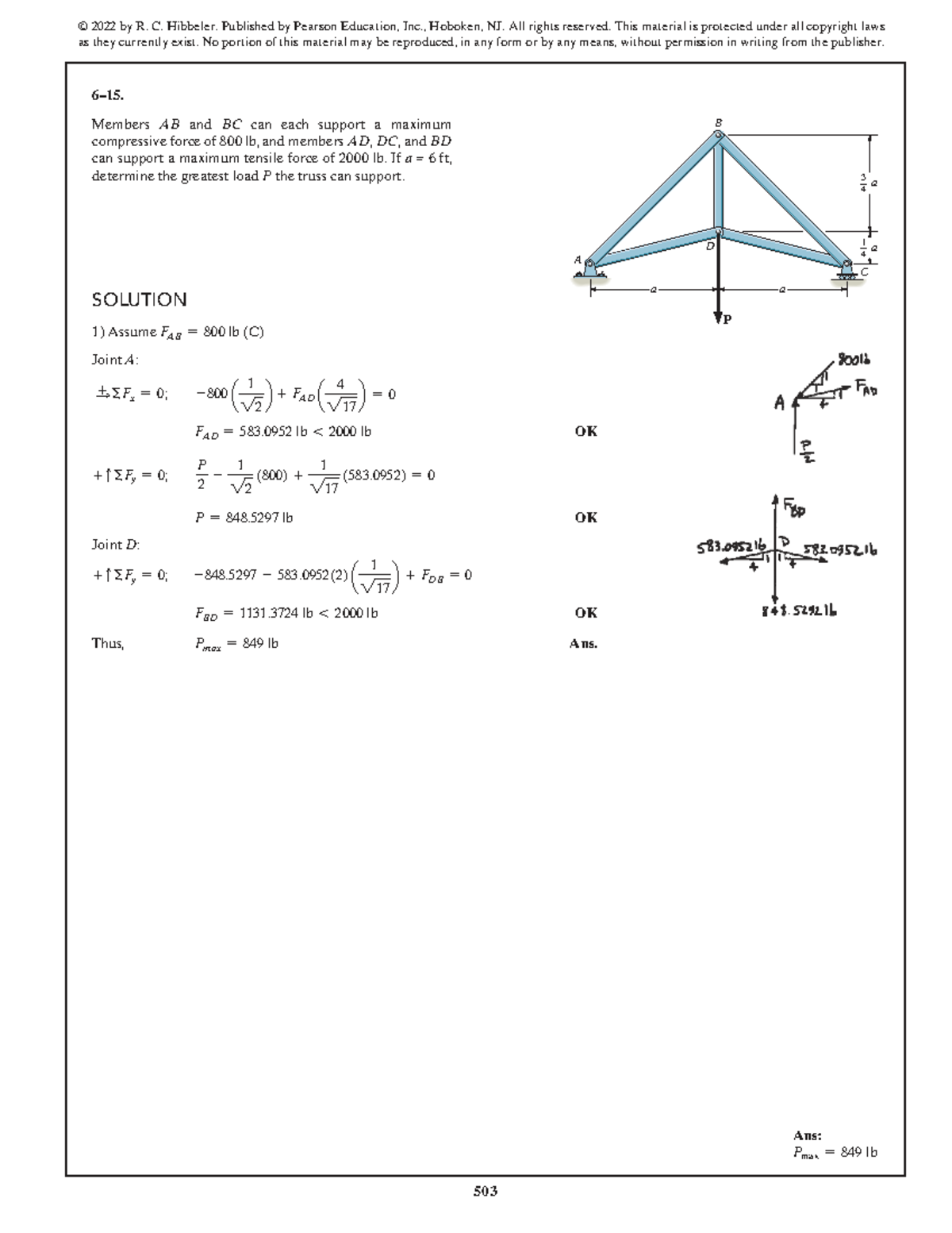 SWK 15th Ed Solution Manual: Truss Load Analysis Part 253 - Studocu