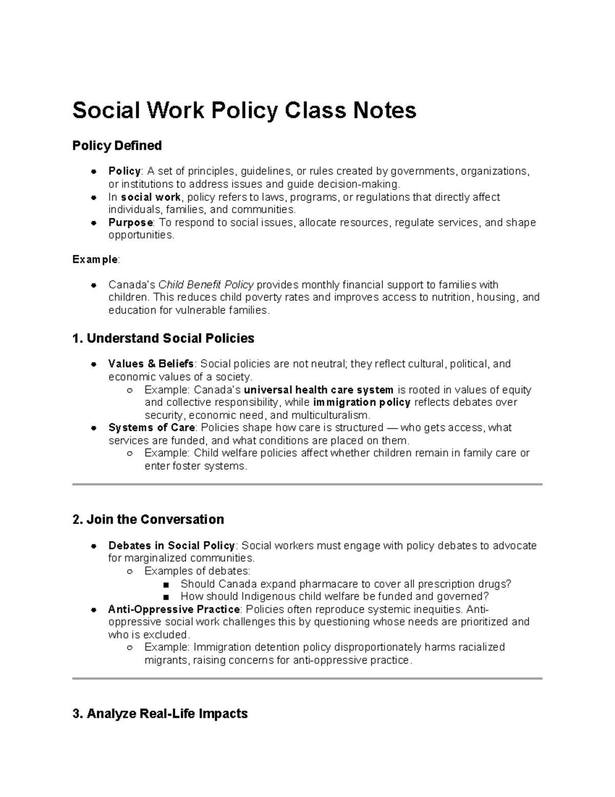 SWK 101: Week 1 - Social Work Policy Class Notes and Insights - Studocu