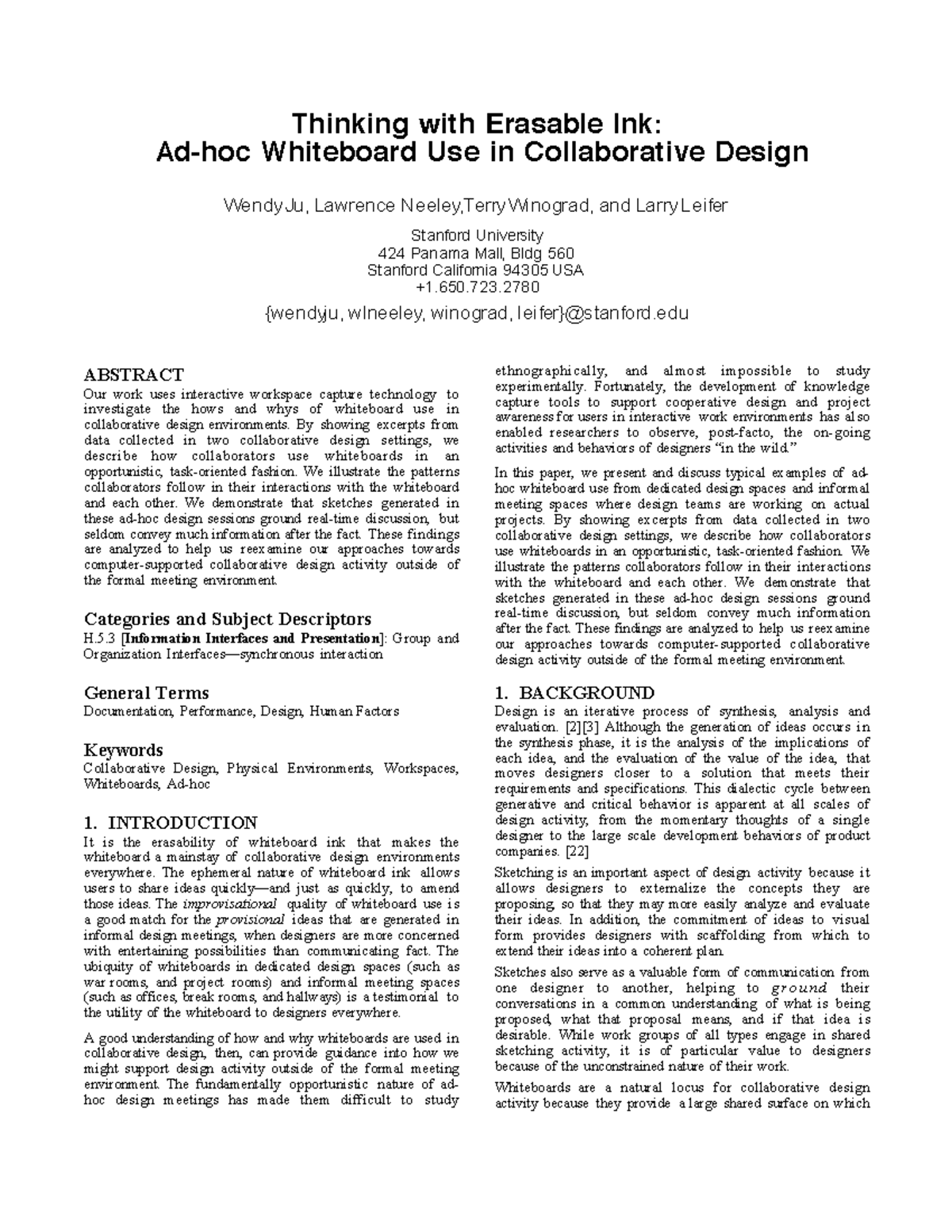 Collaborative Design Insights: Whiteboard Use in CSCW Settings - Studocu