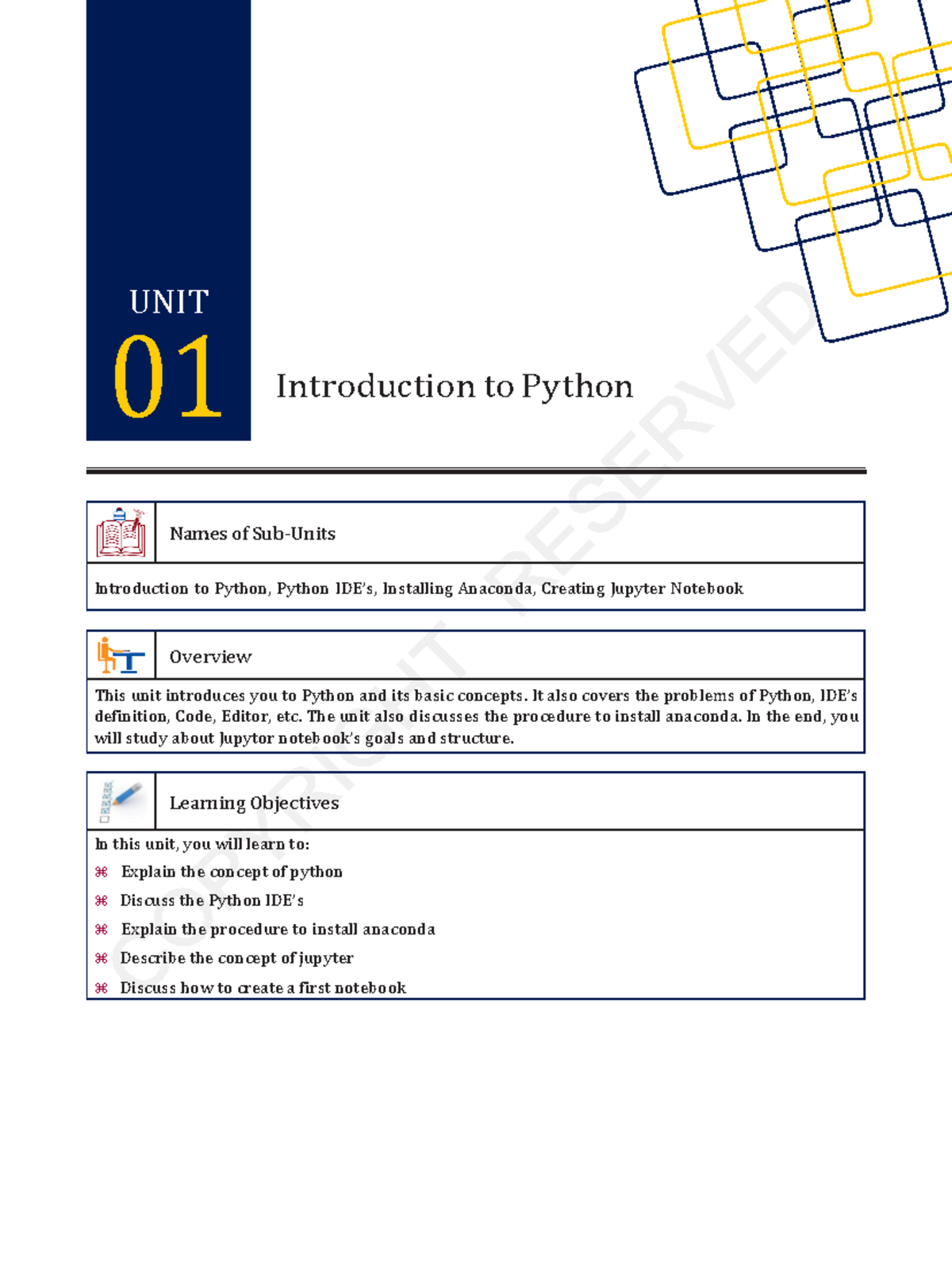 Python Textbook - Introduction to Python Names of Sub-Units ...