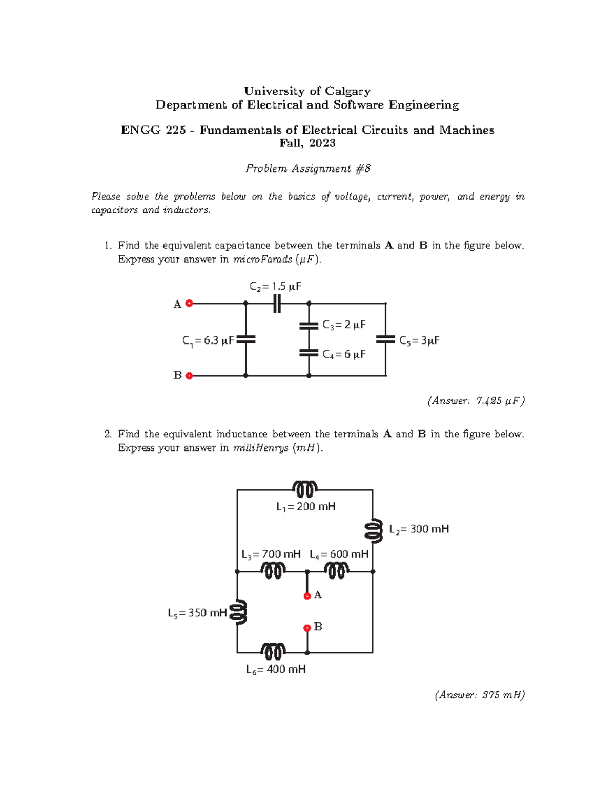 ENGG 225 - Worksheet 08: Capacitors and Inductors Practice Problems ...