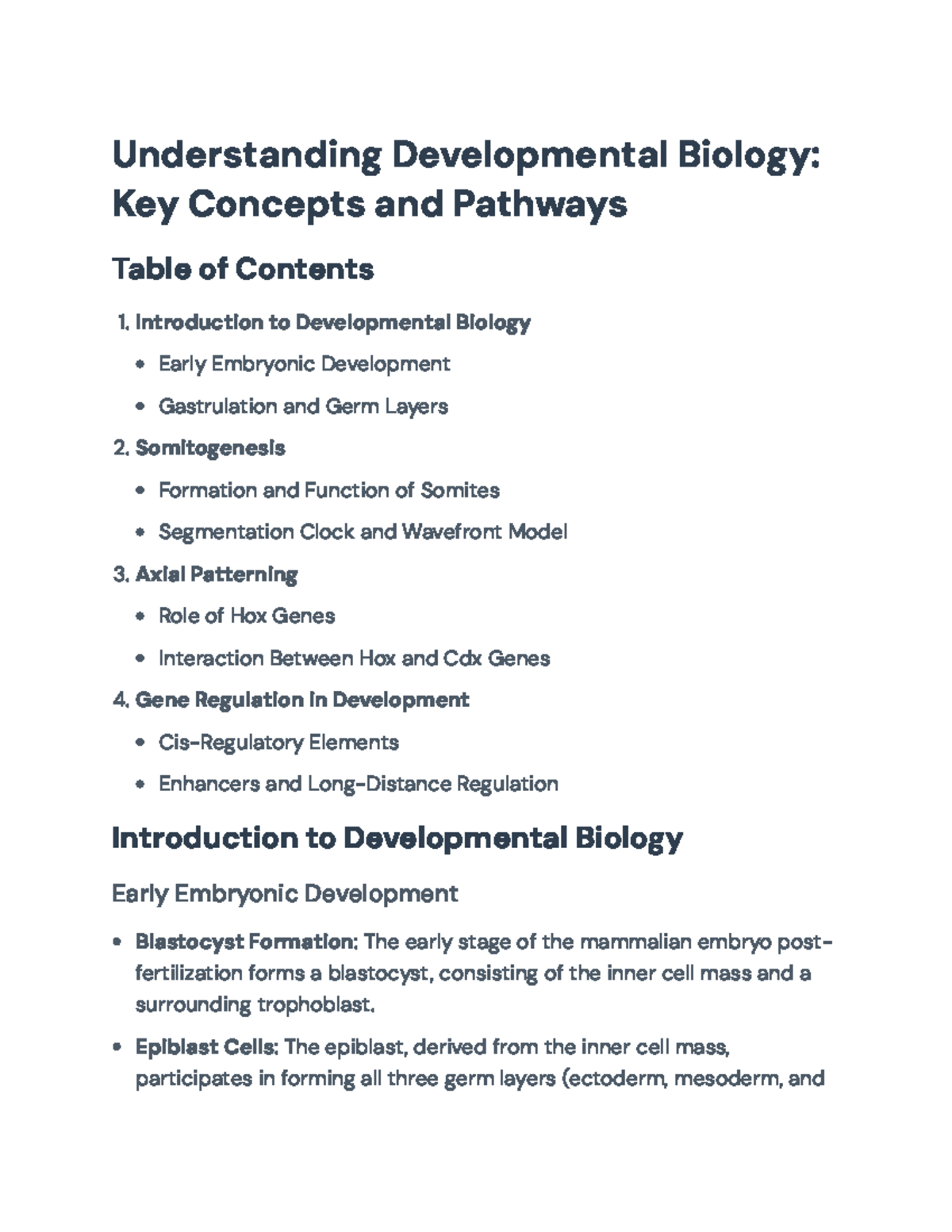 Understanding Developmental Biology: Key Concepts in Embryonic ...