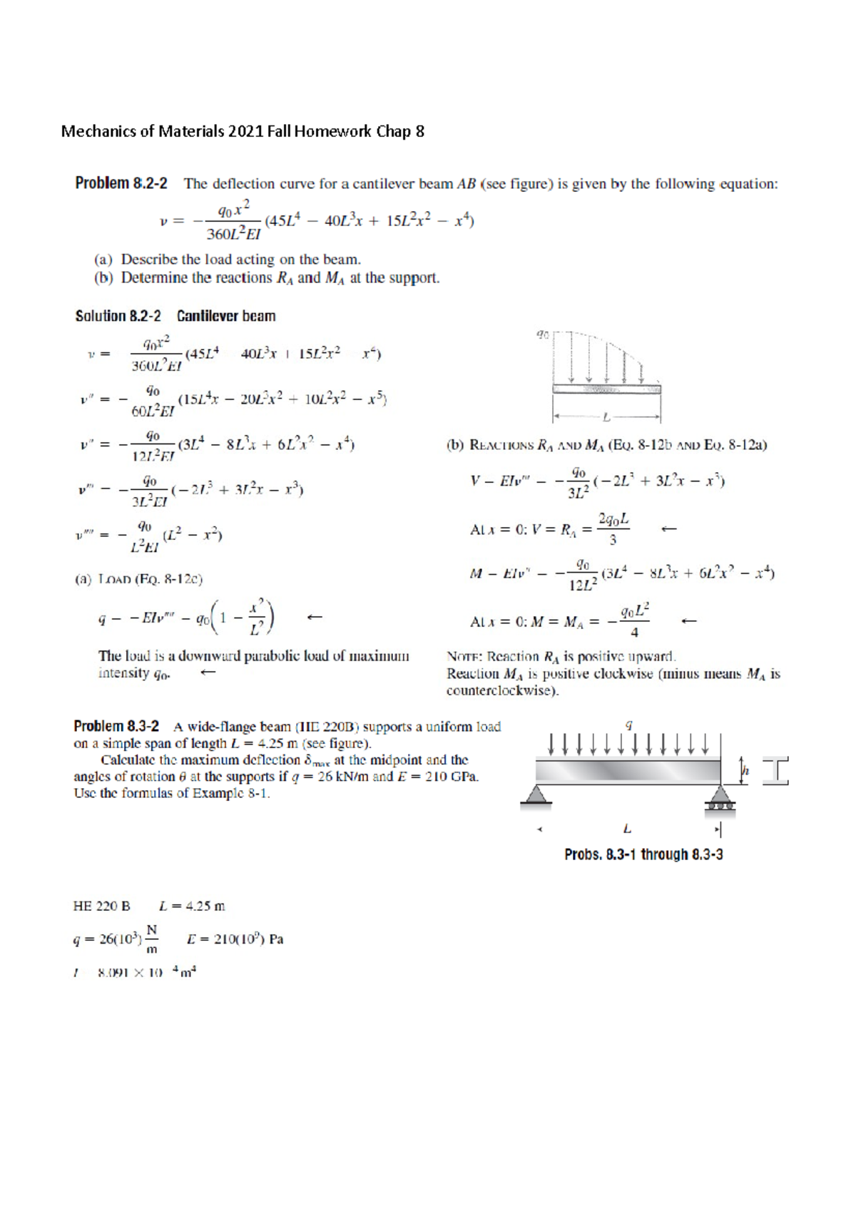 2021 mechanics of materials Homework Chap 08 - Mechanics of Materials ...