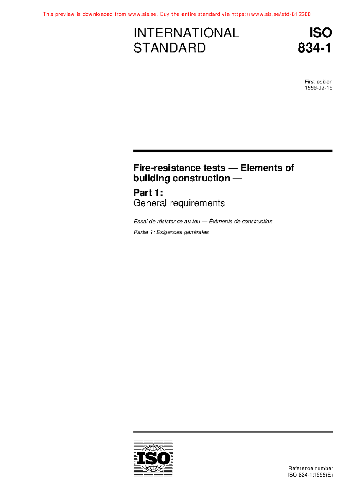ISO 834 1 ENpdf - kỹ thuật Cơ Khí - A Reference number ISO 834-1:1999(E ...