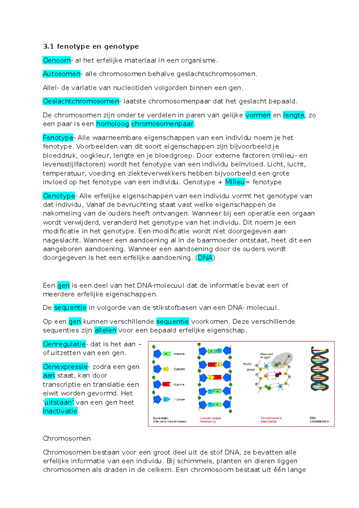 Biologie Toetsweek P2 Havo 4: Fenotype, Genotype en Genen - Studeersnel