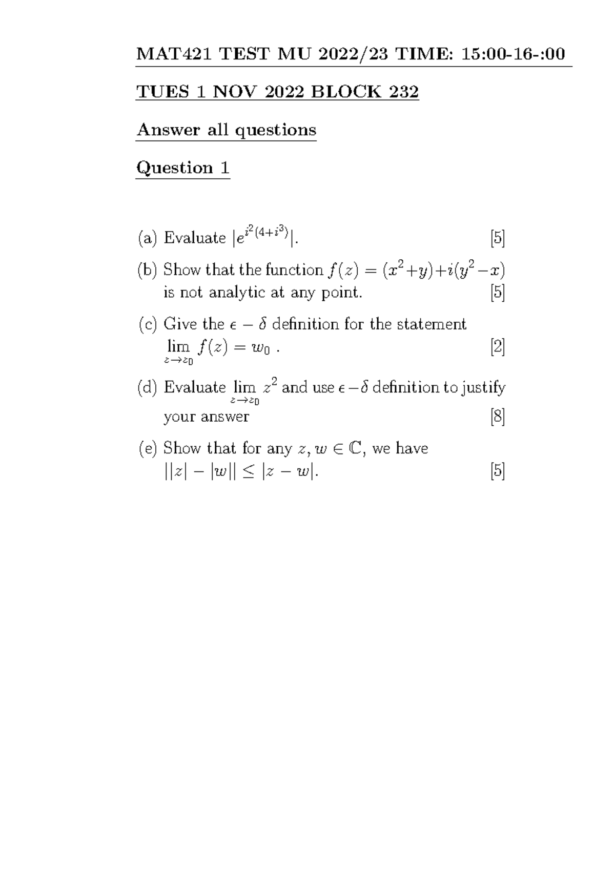 MAT421TEST2022AA MU - practical questions - Engineering Mathematics ...